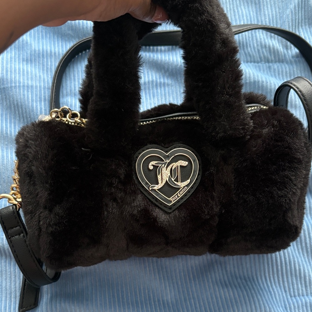 Juicy Couture Black Faux Fur Mini Bag